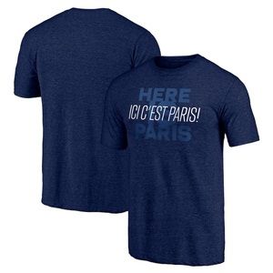 Paris Saint-Germain Tri-Blend T-Shirt-Heathered  Navy
